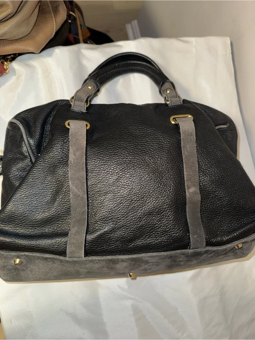 Dimoni Stylish Navy Leather Tote Handbag - Versatile Everyday Carry